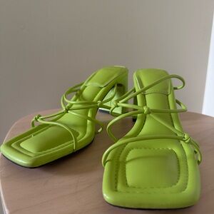 Faux leather knotted Block Heel